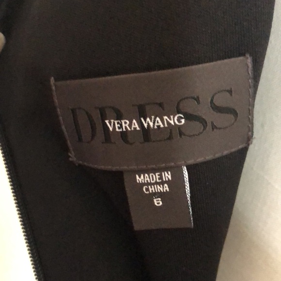 Vera Wang Black Iridescent Green Sequined V-Neck Shift Dress 6 - Picture 11 of 14